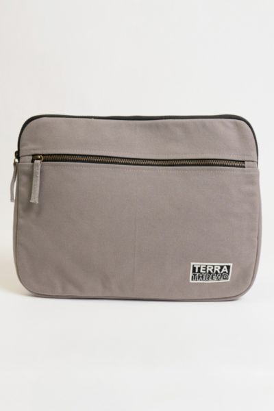 Terra Thread 13" Organic Cotton Canvas Laptop Sleeve In Light Grey At Urban Outfitters