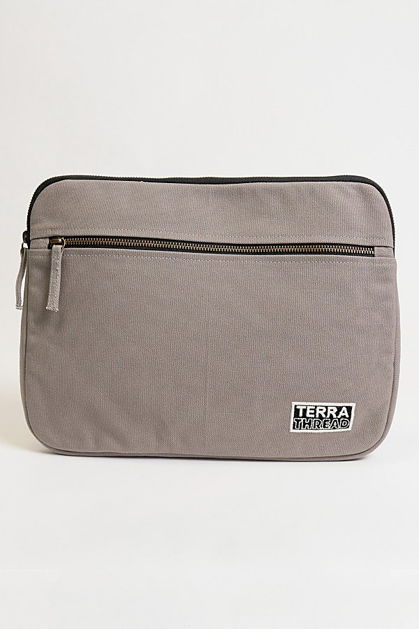 Terra Thread 13" Organic Cotton Canvas Laptop Sleeve In Light Grey At Urban Outfitters