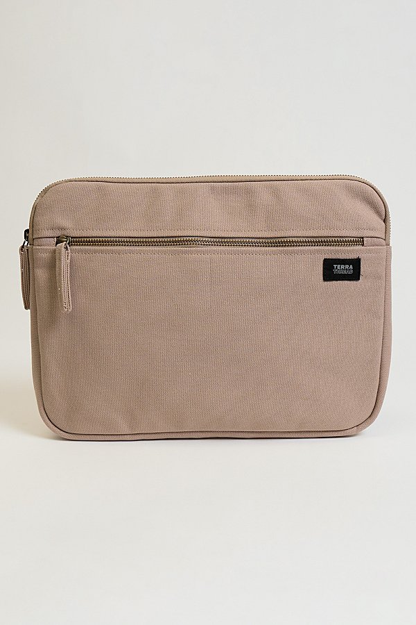 Terra Thread 13" Organic Cotton Canvas Laptop Sleeve In Beige At Urban Outfitters