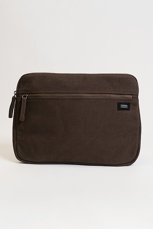 Terra Thread 13" Organic Cotton Canvas Laptop Sleeve In Brass At Urban Outfitters