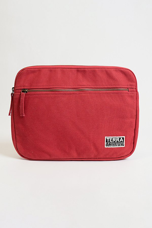 Terra Thread 13" Organic Cotton Canvas Laptop Sleeve In Red At Urban Outfitters