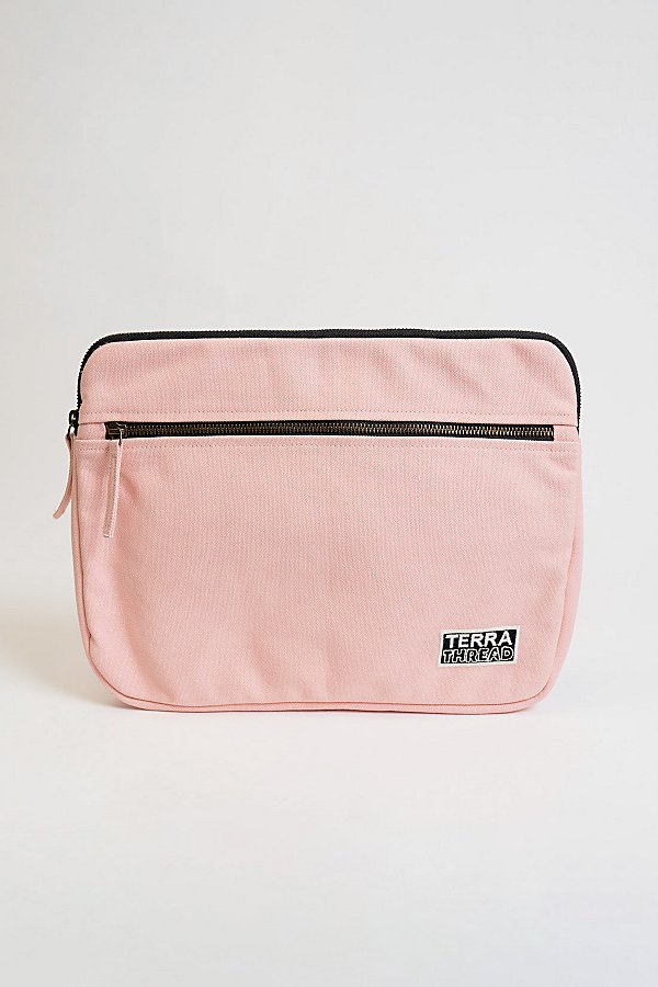 Terra Thread 13" Organic Cotton Canvas Laptop Sleeve In Rose At Urban Outfitters