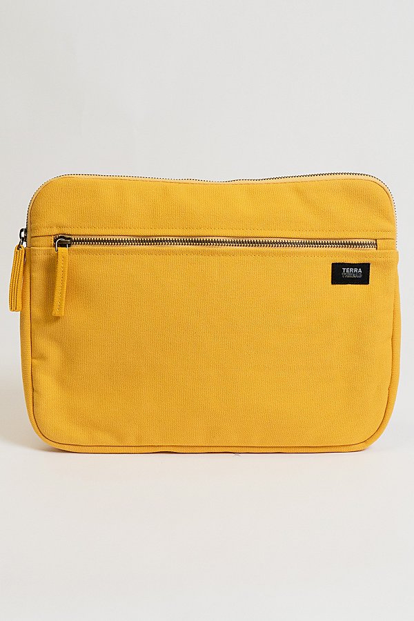 Terra Thread 13" Organic Cotton Canvas Laptop Sleeve In Mustard At Urban Outfitters