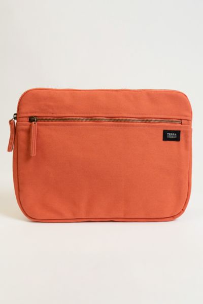 Terra Thread 13" Organic Cotton Canvas Laptop Sleeve In Orange At Urban Outfitters