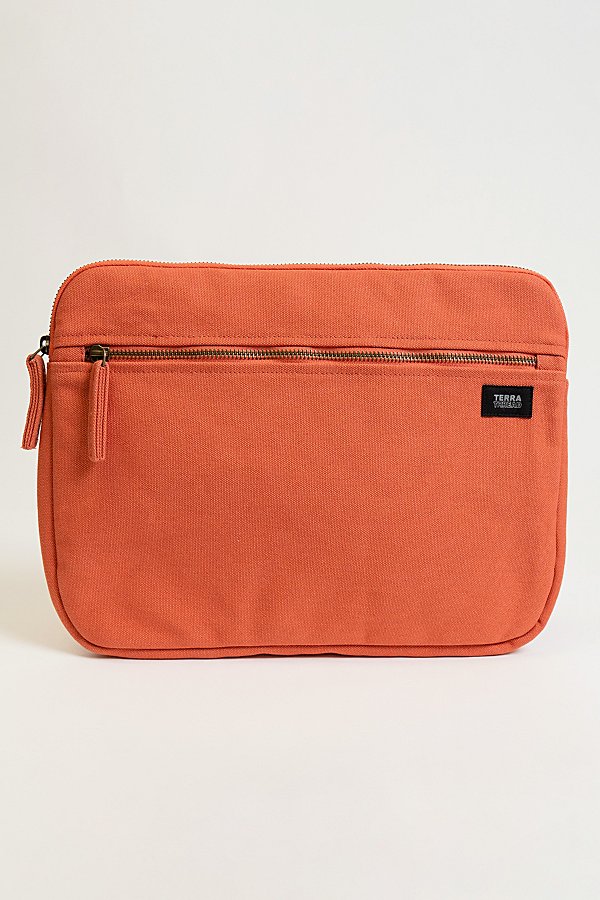 Terra Thread 13" Organic Cotton Canvas Laptop Sleeve In Orange At Urban Outfitters
