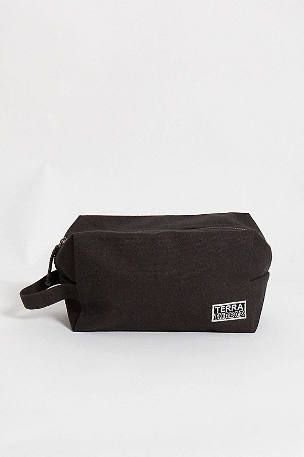 Terra Thread Organic Cotton Canvas Toiletry Bag In Dark Grey At Urban Outfitters