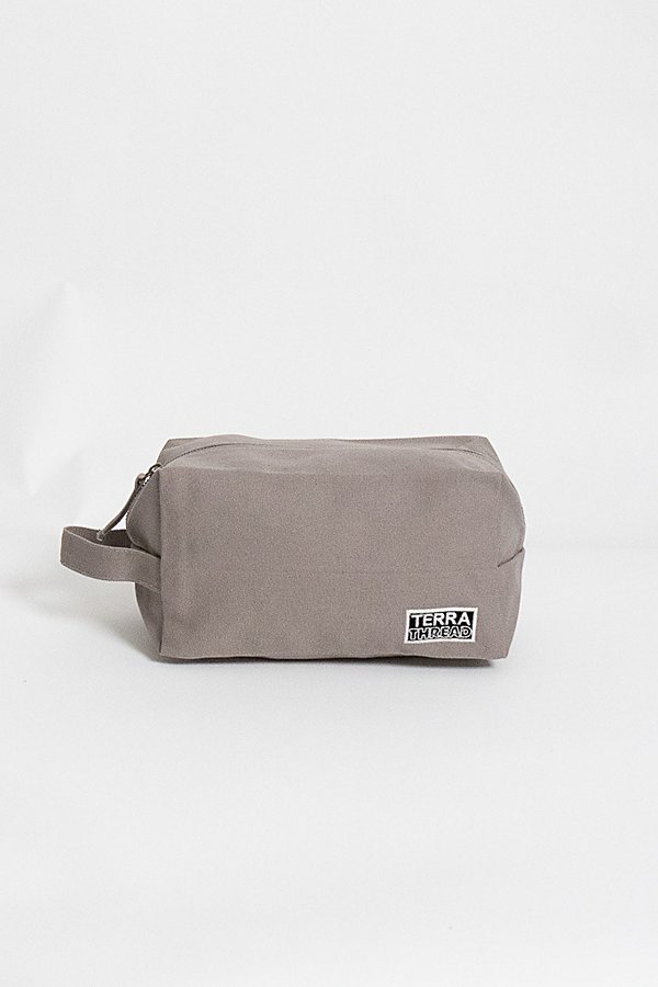 Terra Thread Organic Cotton Canvas Toiletry Bag In Light Grey At Urban Outfitters