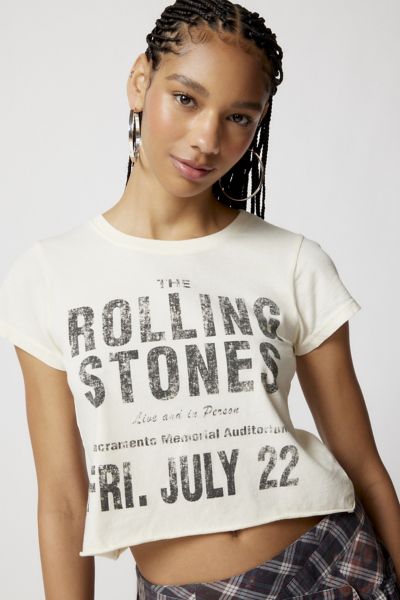 The Rolling Stones Raw Hem Baby Tee