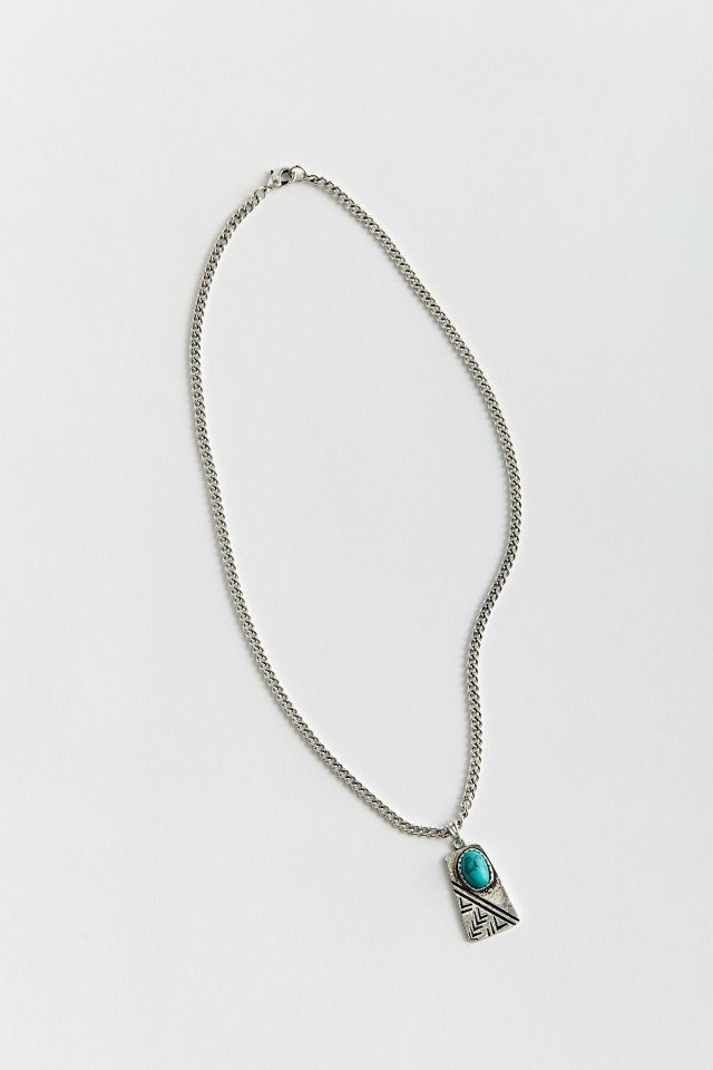 Ezra Rectangle Stone Pendant Necklace | Urban Outfitters