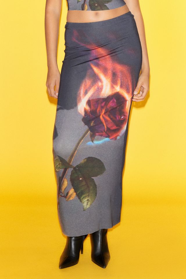 Jupe mi-longue Jaded London Flaming Rose #1