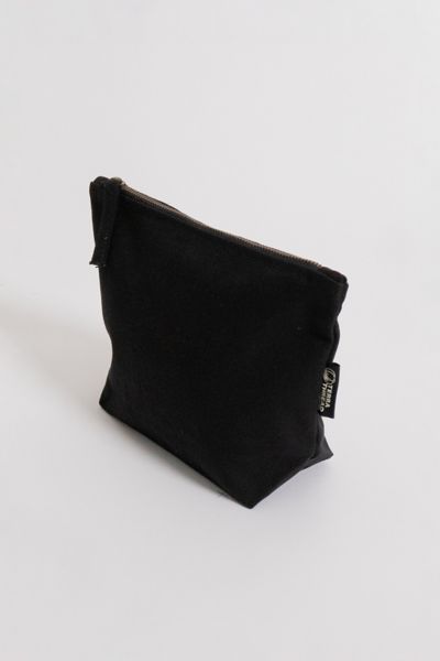 Terra Thread Organic Cotton Canvas Zippered Pouch In Black