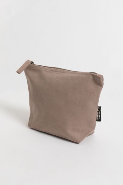 Terra Thread Organic Cotton Canvas Zippered Pouch In Beige