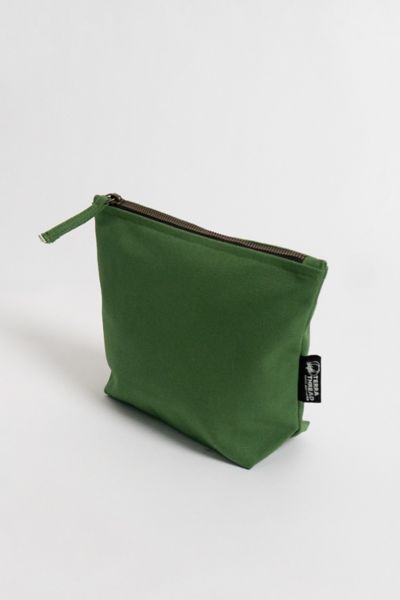 Terra Thread Organic Cotton Canvas Zippered Pouch In Green