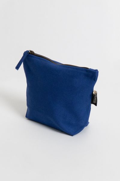 Terra Thread Organic Cotton Canvas Zippered Pouch In Blue