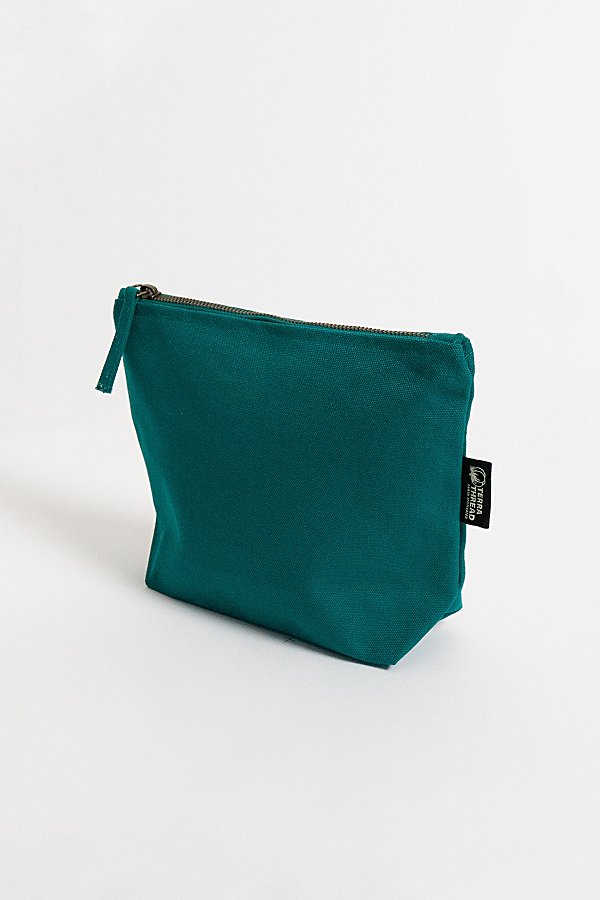 Terra Thread Organic Cotton Canvas Zippered Pouch In Turquoise