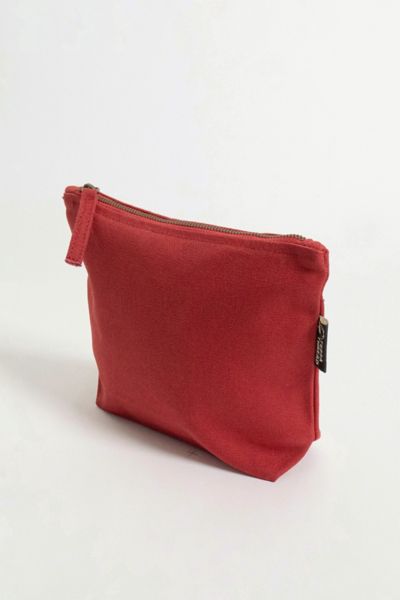 Terra Thread Organic Cotton Canvas Zippered Pouch In Red