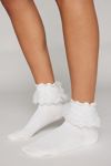 Ruffled Ribbed Crew Sock