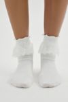 Ruffled Ribbed Crew Sock