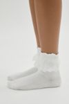 Ruffled Ribbed Crew Sock