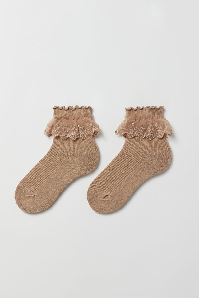 Ruffle Ribbed Crew Sock #4