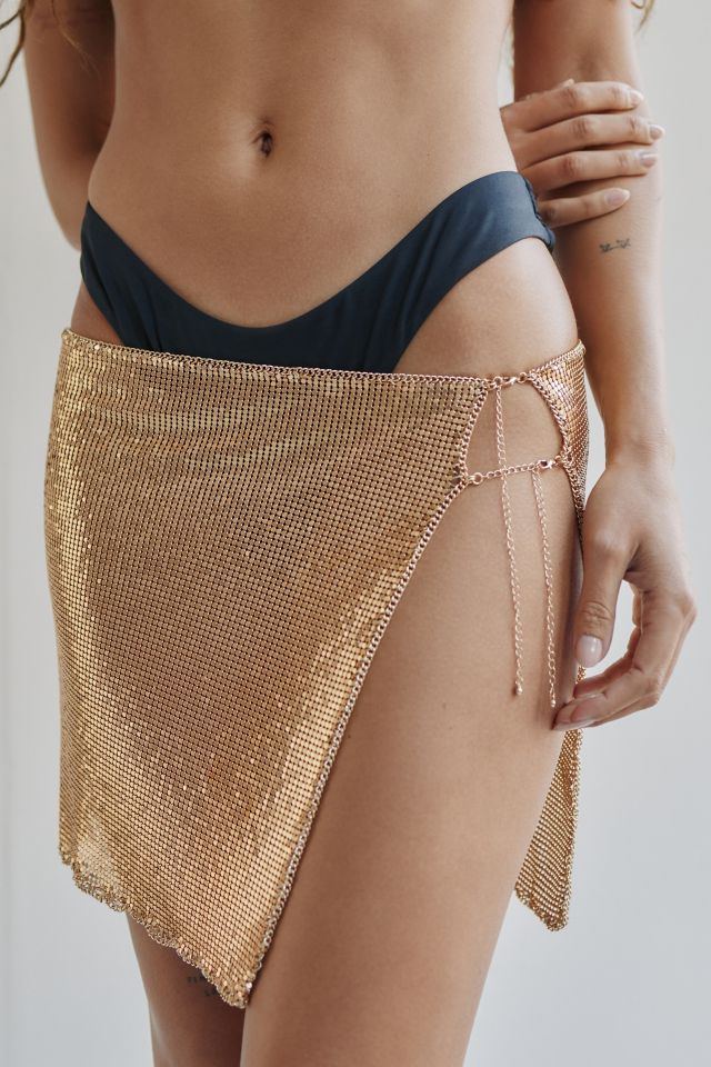 Mini jupe cache-maillot métallique Gia #1