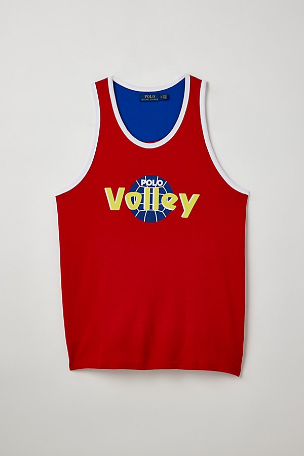 POLO RALPH LAUREN VOLLEYBALL TANK TOP IN RED, MEN'S AT URBAN OUTFITTERS