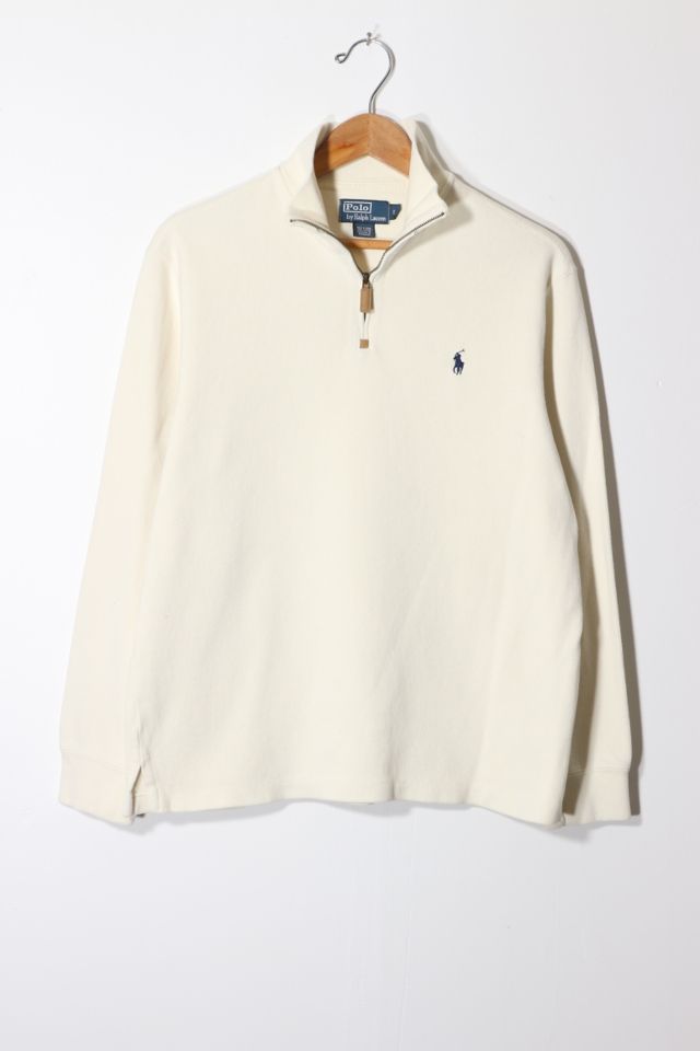 Vintage Polo Ralph Lauren Quarter Zip Leather Tab Pullover | Urban ...