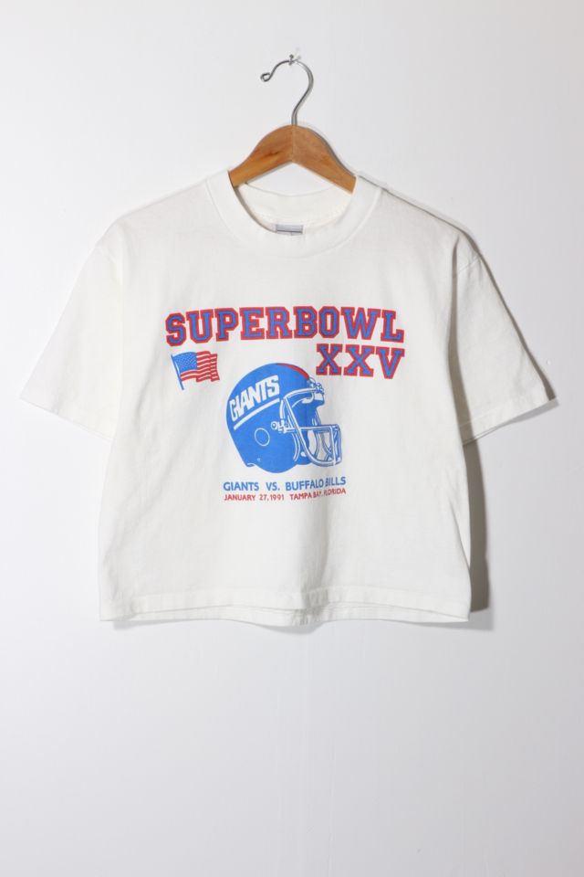 Vintage 1991 NFL New York Giant Cropped Super Bowl T-shirt | Urban