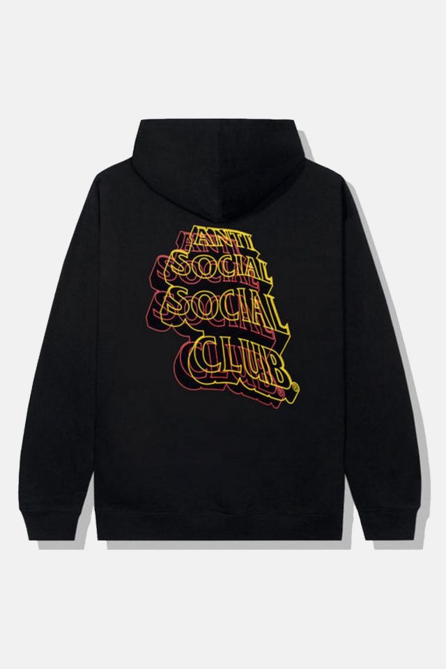 Anti social social club 2024 black and yellow hoodie