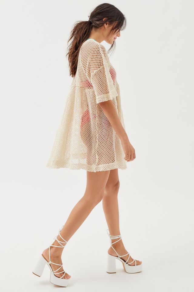 less conversation mesh babydoll dress UO Nathan Sheer Mesh Babydoll Mini Dress