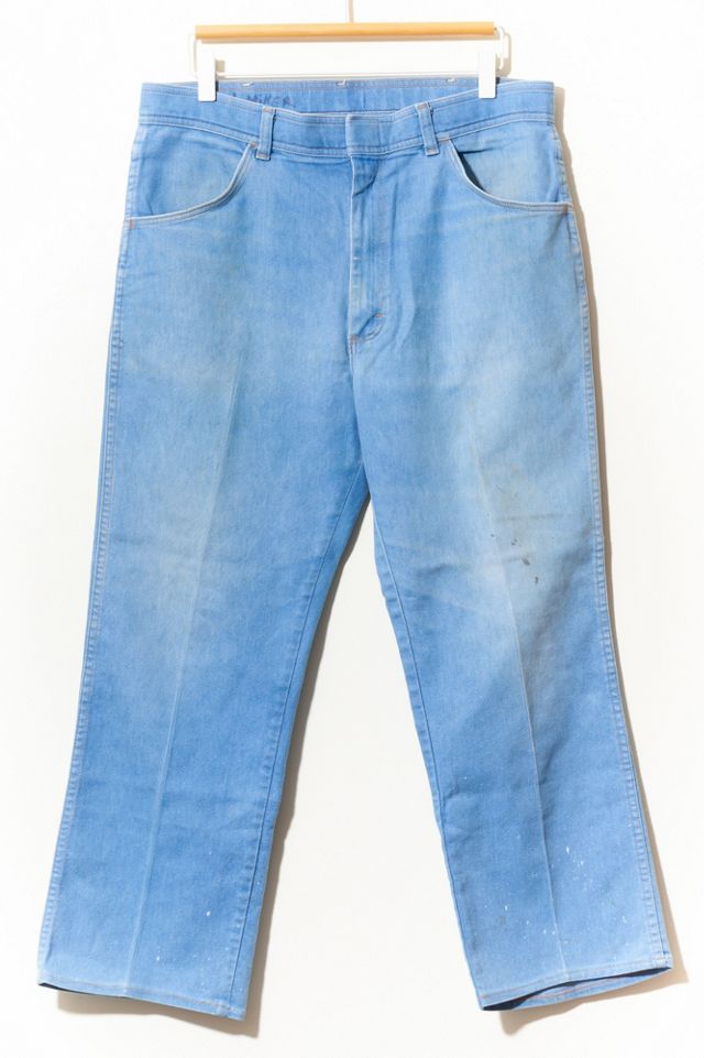Vintage 1970s Wrangler Distressed Light Blue Jeans | Urban Outfitters