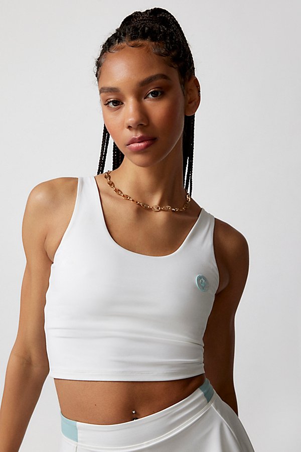 SPLITS59 SPRINT RIGOR CROPPED TOP IN WHITE, WOMEN'S AT URBAN OUTFITTERS