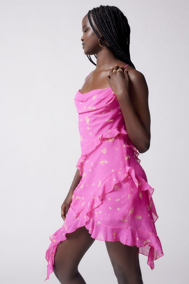Robe Mini Asymétrique Florale en Mousseline Lola UO #1