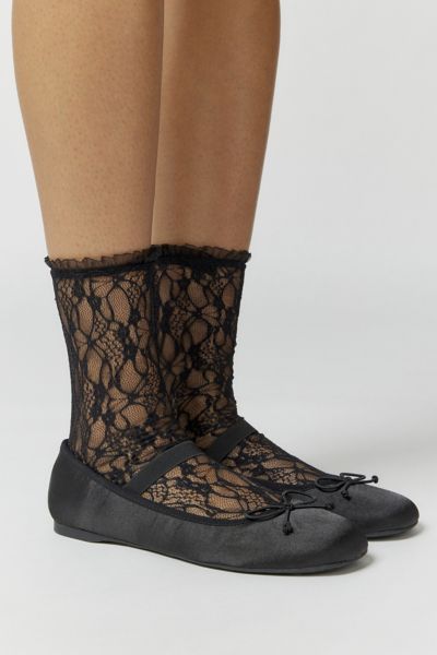 Urban Outfitters Uo Kendra Ballet Flat In Black Satin
