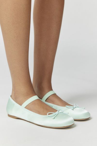 Urban Outfitters Uo Kendra Ballet Flat In Mint Satin