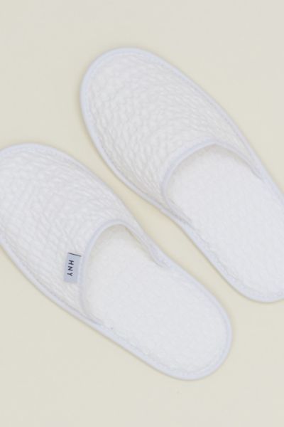 Hawkins New York Simple Waffle Slippers In White