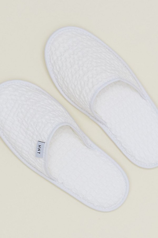Hawkins New York Simple Waffle Slippers In White