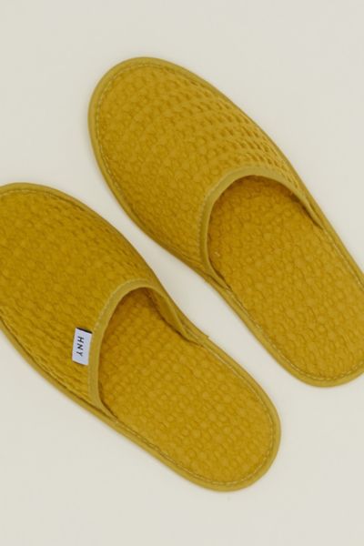 Hawkins New York Simple Waffle Slippers In Mustard