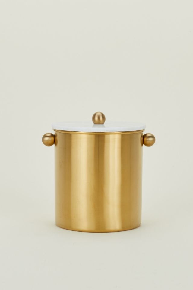 Gold Brass Coated Stainless Steel Ice Bucket with Lid