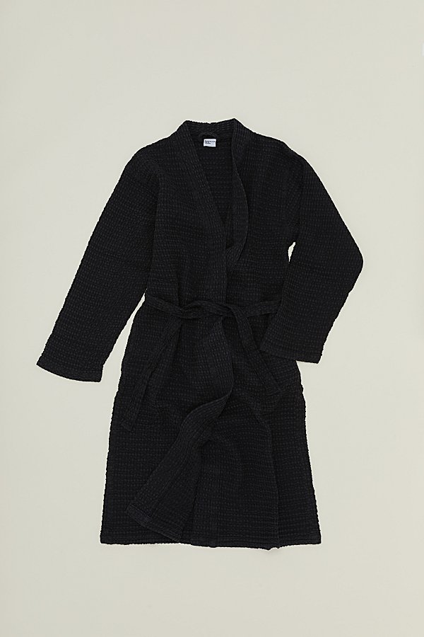 Hawkins New York Simple Waffle Robe In Black At Urban Outfitters