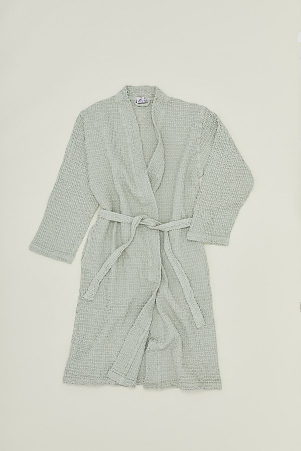 Hawkins New York Simple Waffle Robe In Green At Urban Outfitters