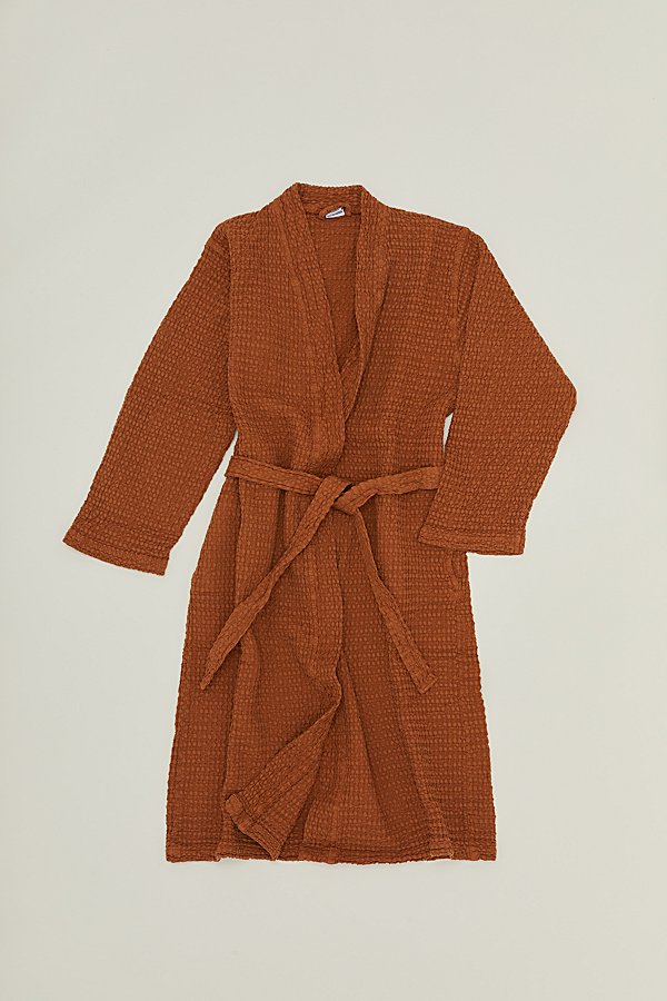 Hawkins New York Simple Waffle Robe In Maroon At Urban Outfitters