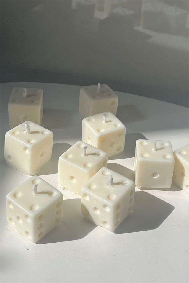 Love Dose Pair of White Dice Candles Urban Outfitters