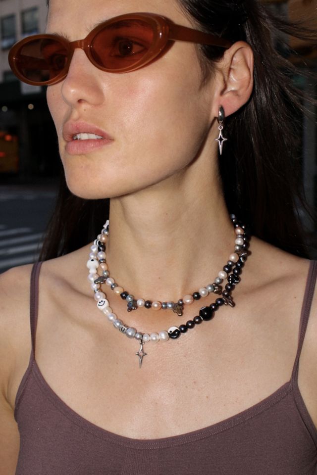 Velvet Luna Mini Pearl Cross Necklace #1