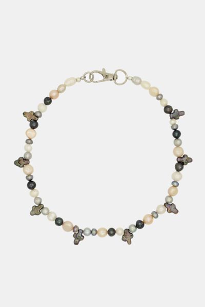 Velvet Luna Mini Pearl Cross Necklace