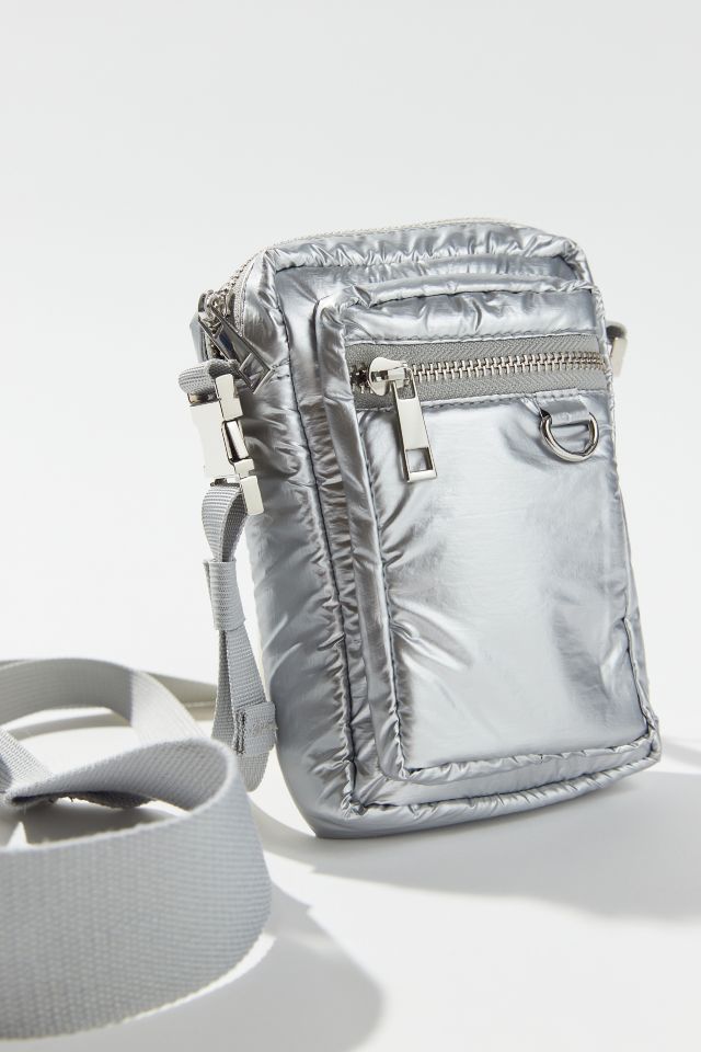 Urban Outfitters Bryn Puffy Nylon Crossbody Bag in Metallic