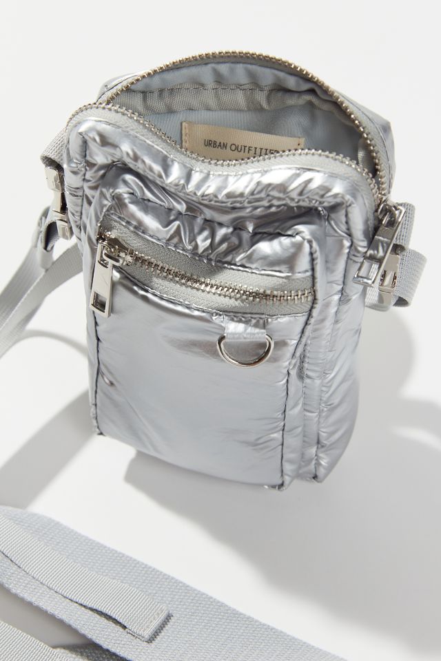 Urban Outfitters Bryn Puffy Nylon Crossbody Bag in Metallic