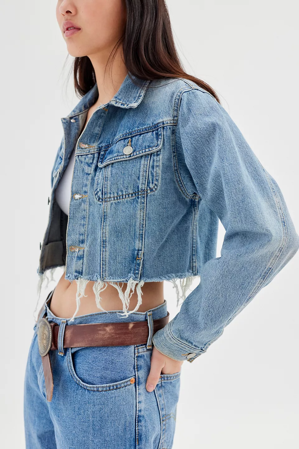 urbanoutfitters.com | Urban Renewal Remade Raw Cropped Fit Denim Jacket