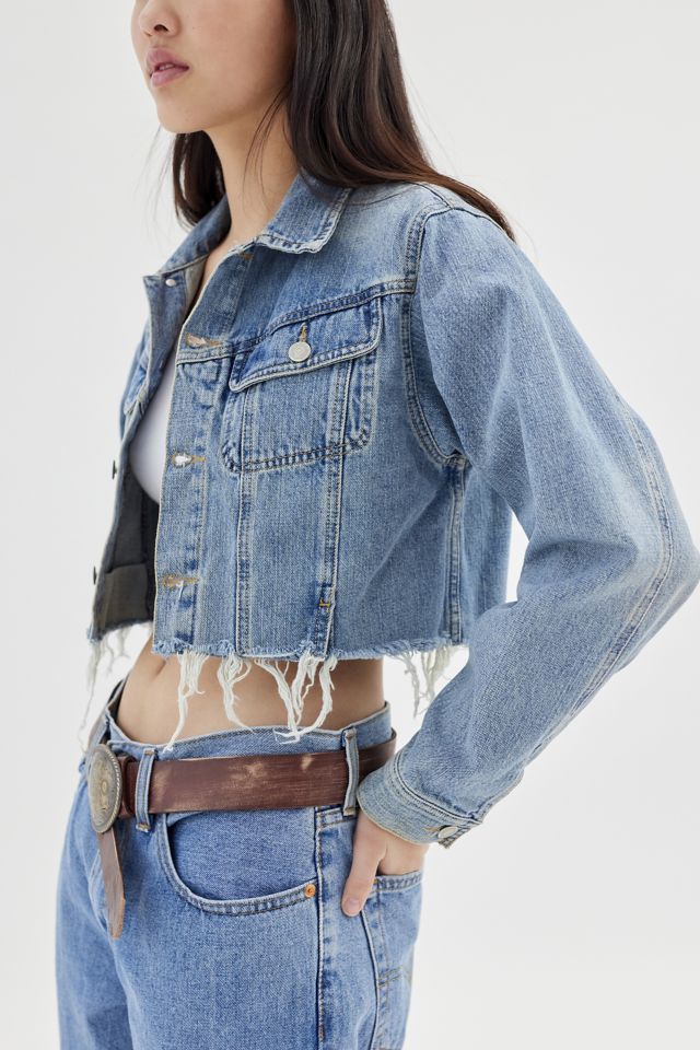 Urban outfitters clearance cropped denim jacket