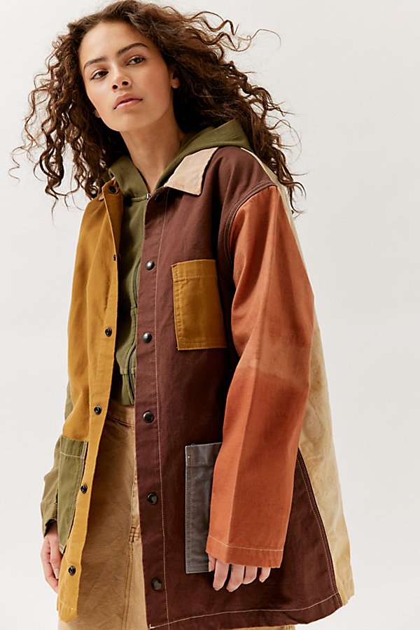 Urban Renewal Remade Pieced Canvas Made In The Usa Chore Jacket In Neutral